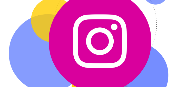 Instagram logo with bubbles around it